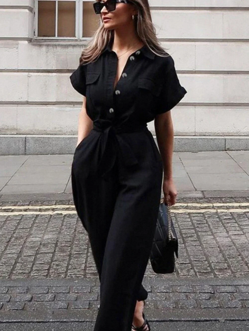 Banana Republic Black Belted Jumpsuit NEW Nwt